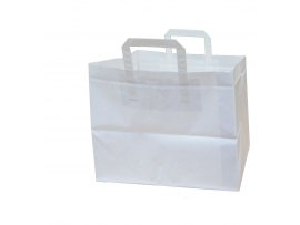 Tašky papírové plochá ucha - bílá / 315 x 215 x 245 mm