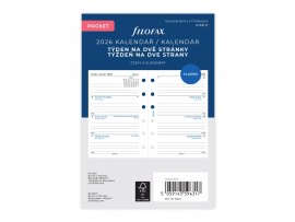 Náhradní vložka do diářů Filofax - kalendář kapesní týdenní / 2 strany
