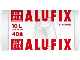 Pytle do koše Alufix Premium se zavazováním - 44x36cm + 16cm / 10l / 10my / 40ks / bílá