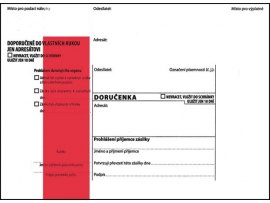 Obálky B6 s doručenkou, vytrhovací okénko - s červeným pruhem / 1000 ks Obálky B6 s doručenkou, vytrhovací okénko - s červeným pruhem / 1000 ks