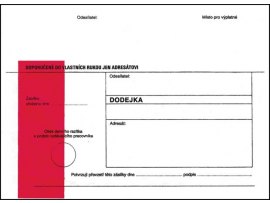 Obálky B6 s dodejkou, vytrhovací okénko - s červeným pruhem / 1000 ks