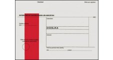Obálky B6 s dodejkou - s červeným pruhem / 1000 ks