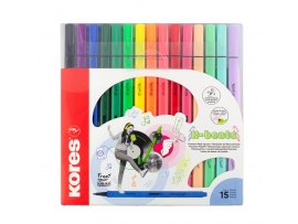 Popisovač Kores K-Beats - sada 15 barev / hrot M