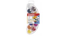 Vodové barvy Kores Akuarellos - MINI / 12 barev / průměr 25 mm + štětec
