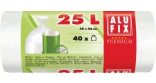 Pytle do koše Alufix Premium - 50x45cm / 25litrů / 10my / 40ks / bílá