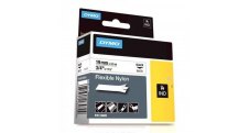 Pásky D1 nylonová flexibilní pro elektronické štítkovače DYMO - 19 mm x 3,5 m černý tisk / bílá páska