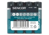 Baterie Sencor alkalická tužková AA LR6 / 4 ks Baterie Sencor alkalická tužková AA LR6 / 4 ks