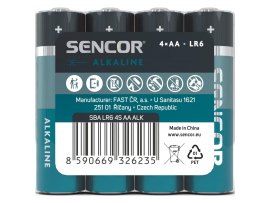 Baterie Sencor alkalická tužková AA LR6 / 4 ks Baterie Sencor alkalická tužková AA LR6 / 4 ks