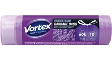 Pytle do koše Vortex stahovací - 60x70 cm / 60l / 10ks / s vůní levandule