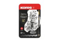 Tužka Kores trojhranná Grafitos set - 12 ks / plechový box Tužka Kores trojhranná Grafitos set - 12 ks / plechový box