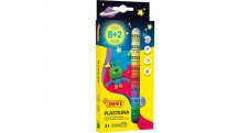Plastelína JOVI válečky - 10 x 15 g / 8 základních barev + 2 barvy svítící ve tmě