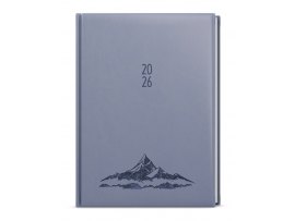 Diář VIVELLA s ražbou A5 / týdenní / holubí šeď / hory Diář VIVELLA s ražbou A5 / týdenní / holubí šeď / hory