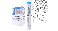 Konfety vystřelovací - stříbrné / 30 cm