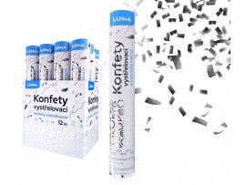 Konfety vystřelovací - stříbrné / 30 cm