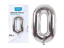 Balónek nafukovací č. 0 - stříbrný / 43cm Balónek nafukovací č. 0 - stříbrný / 43cm