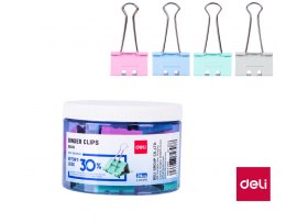 Klipy kovové pastelové DELI - 32 mm / 24 ks