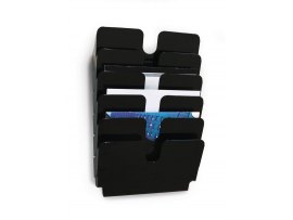 Držáky na prospekty Flexiplus - 6 / A4 / černý / na šířku