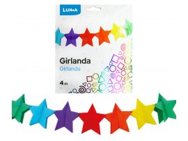 Girlanda papírová - 4 m / hvězdy