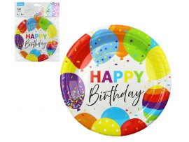 Papírový talíř Happy Birthday / 18cm / 6ks