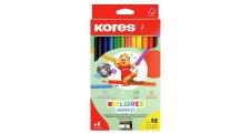 Pastelky Kores Kolores trojhranné / 12 barev / JUMBO