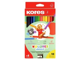 Pastelky Kores Kolores trojhranné / 12 barev / JUMBO Pastelky Kores Kolores trojhranné / 12 barev / JUMBO