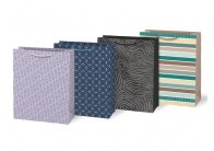 Taška dárková papírová - mix geometrické vzory / 26 x 32 x 13,8 cm