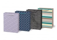 Taška dárková papírová - mix geometrické vzory / 19 x 25 x 9 cm
