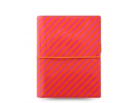 Filofax Domino Patent A5 compact týdenní oranžové/růžové pruhy