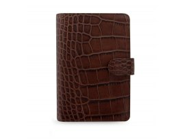 Filofax Classic Croc A6 osobní týdenní kaštanová