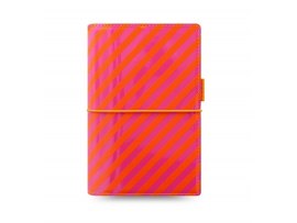Filofax Domino Patent A6 osobní týdenní oranžová + růžové pruhy