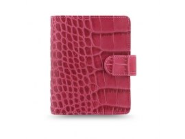 Filofax Classic Croc A7 kapesní týdenní fuchsiová