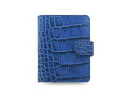 Filofax Classic Croc A7 kapesní týdenní modrá