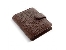 Filofax Classic Croc - kapesní / kaštanová