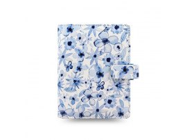 Filofax Indigo Floral A7 kapesní týdenní květinový vzor