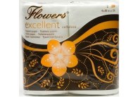 Papír toaletní Flowers Ecellent - 2-vrstvý / 150 útržků Papír toaletní Flowers Ecellent - 2-vrstvý / 150 útržků