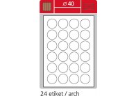 Print etikety A4 pro laserový a inkoustový tisk - kulaté prům. 40 cm (24 etiket / arch ) / hnědé (kartonové) Print etikety A4 pro laserový a inkoustový tisk - kulaté prům. 40 cm (24 etiket / arch ) / hnědé (kartonové)