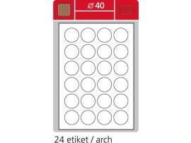 Print etikety A4 pro laserový a inkoustový tisk - kulaté prům. 40 cm (24 etiket / arch ) / hnědé (kartonové)