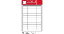 Print etikety A4 pro laserový a inkoustový tisk - 52,5 x 21,2 mm (52 etiket / arch ) / snímatelné