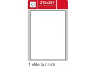 Print etikety A4 pro laserový a inkoustový tisk - 210 x 297 mm (1 etiketa / arch ) / lesklé