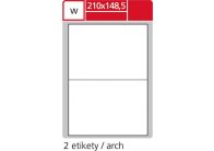 Print etikety A4 pro laserový a inkoustový tisk - 210 x 148,5 mm (2 etikety / arch ) / transparentní polyester. folie bílá Print etikety A4 pro laserový a inkoustový tisk - 210 x 148,5 mm (2 etikety / arch ) / transparentní polyester. folie bílá