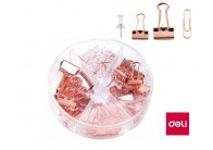 Sada kancelářských potřeb - binder clip / špendlíky / sponky / růžové zlato Sada kancelářských potřeb - binder clip / špendlíky / sponky / růžové zlato