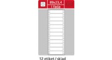 Tabelační etikety s vodící drážkou  - 89 x 23,4 mm jednořadé 6000 etiket / 500 skladů
