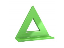 Mega Magnet - Delta XL s poličkou / 75 x 75 mm / zelený