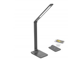 Lampa LED s bezdrátovým nabíjením - šedá