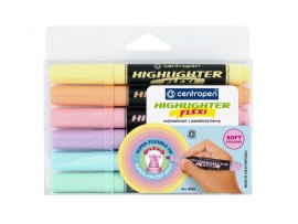 Zvýrazňovače Centropen Flexi Soft pastel 8542 - sada 6ks Zvýrazňovače Centropen Flexi Soft pastel 8542 - sada 6ks