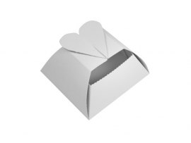 Papírový svatební košíček / srdce / 10 x 10 x 5,5 cm