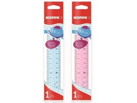 Pravítko 15 cm Kores - transparentní / mix 2 barev Pravítko 15 cm Kores - transparentní / mix 2 barev