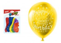 Nafukovací balonky - vel. M / 12 ks / Happy Birthday Nafukovací balonky - vel. M / 12 ks / Happy Birthday