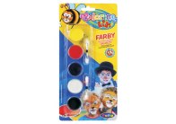 Obličejové barvy - 5 barev + štěteček Obličejové barvy - 5 barev + štěteček