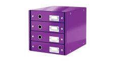 Zásuvkový box Leitz Click & Store - 4 zásuvky / purpurová